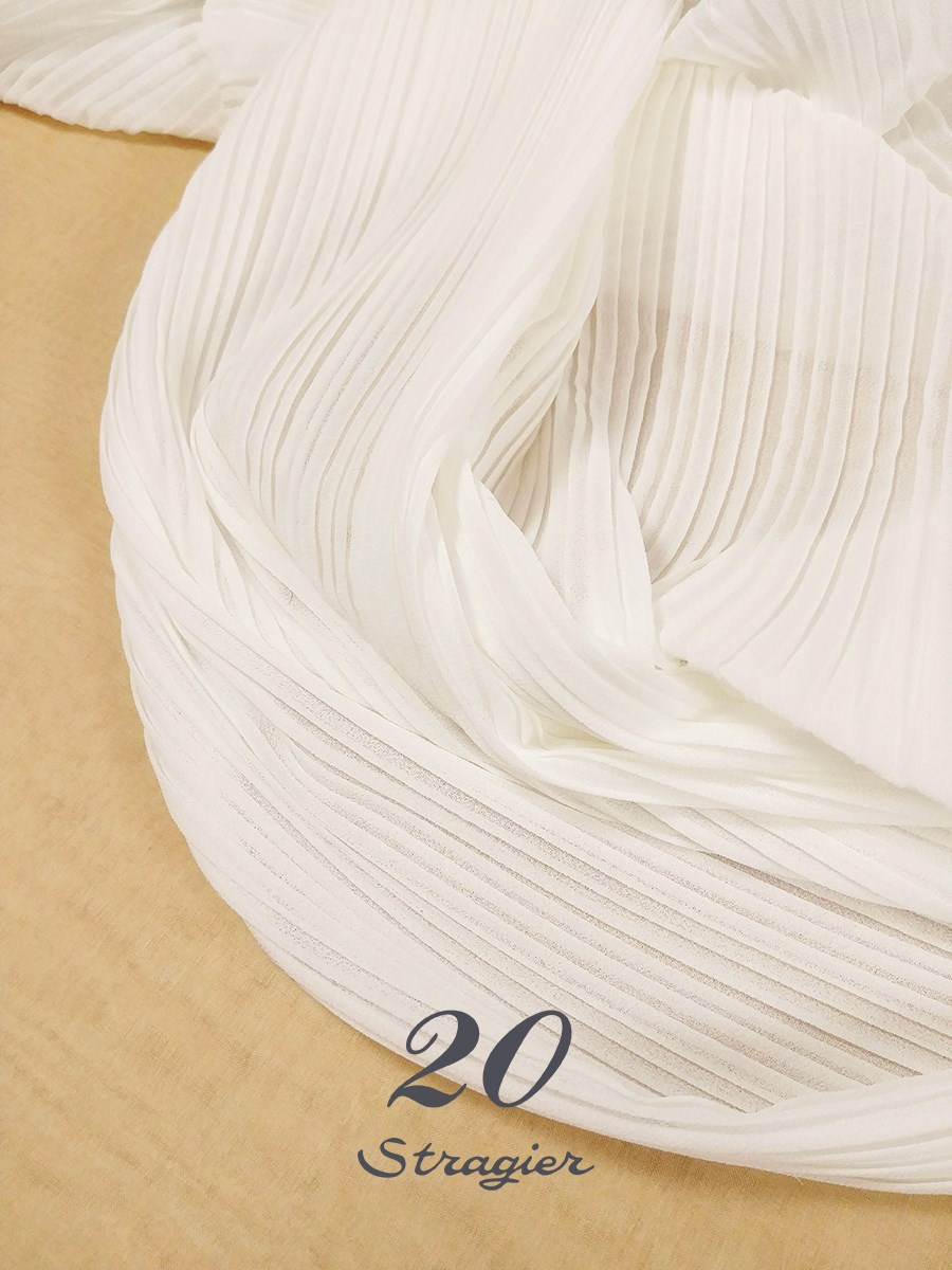 Georgette - micro - Mini plis plats - Ivoire Stragier