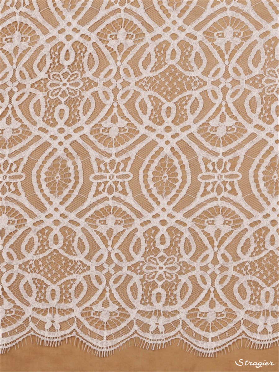 Dentelle de Calais - Cristal - Ivoire clair Stragier - 90 cm