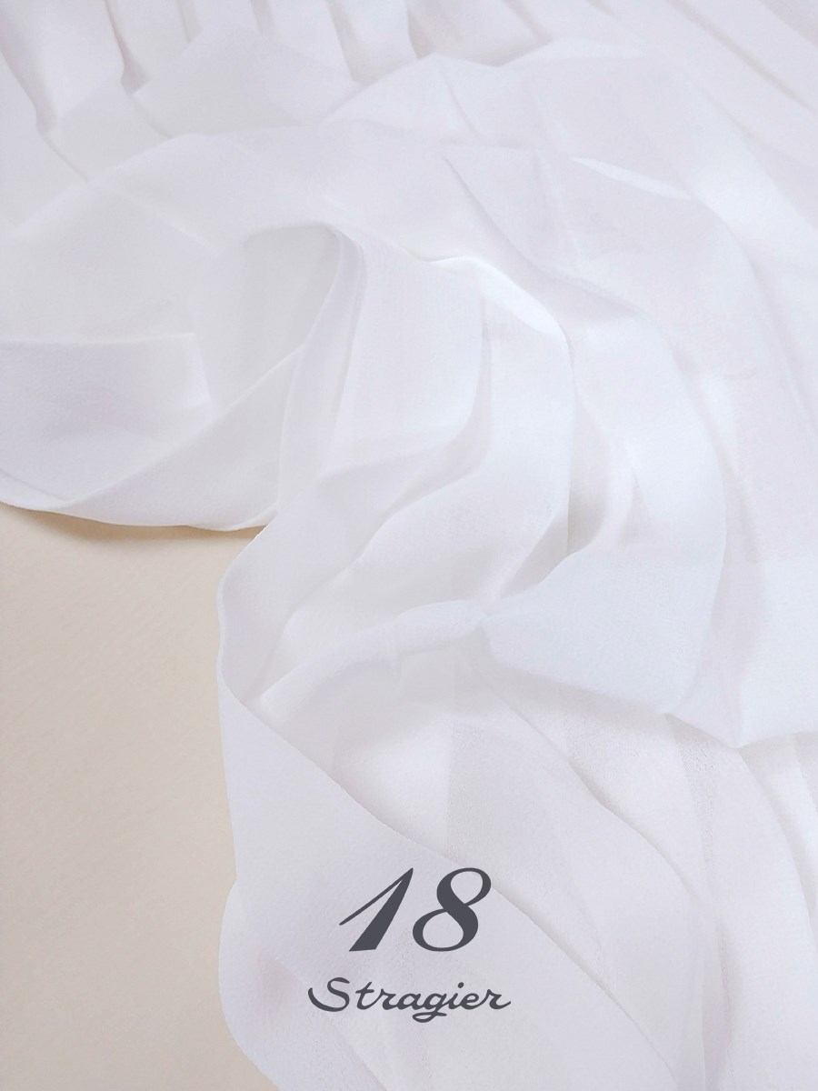 Crêpe Georgette micro - Plis plats 20mm - Ivoire clair Stragier 