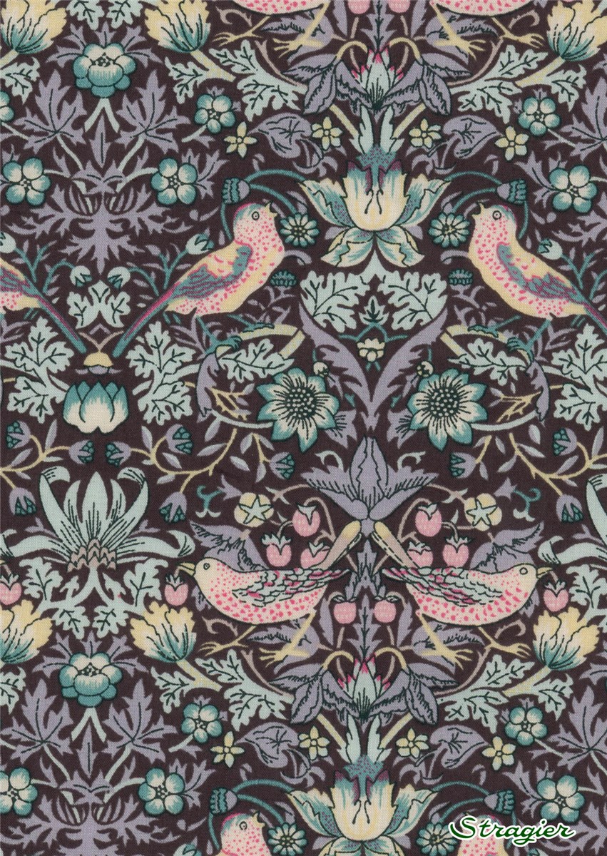 Liberty Tana Lawn - Strawberry thief - Vert de Gris