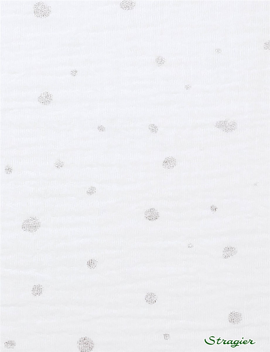 Double Gaze de Coton - Multipois - Blanc-Argent 
