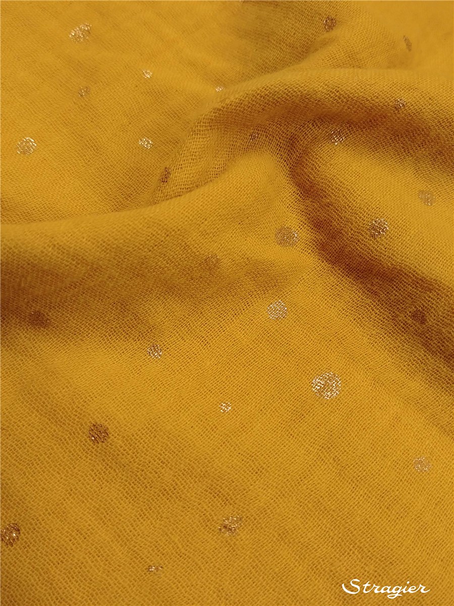 Double Gaze de Coton - Multipois - Moutarde-Or 