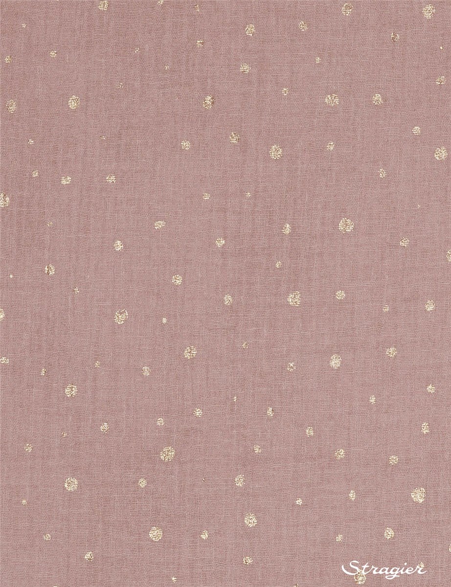 Double Cotton Gauze - Multipois - Orchidée givrée-Or