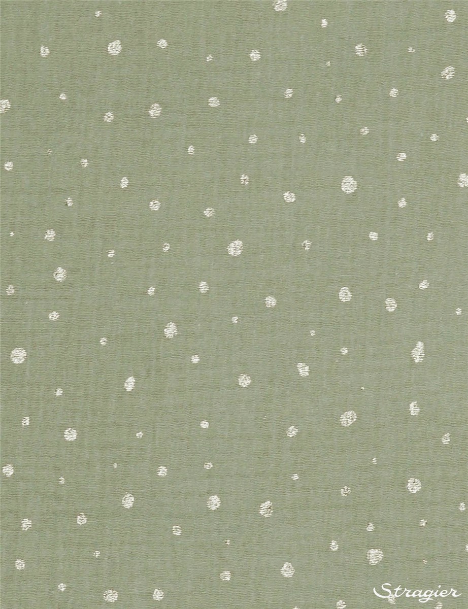 Double Cotton Gauze - Multipois - Menthe-Argent
