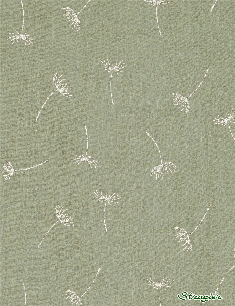 Double Gaze de Coton - Souffle - Menthe-Argent 