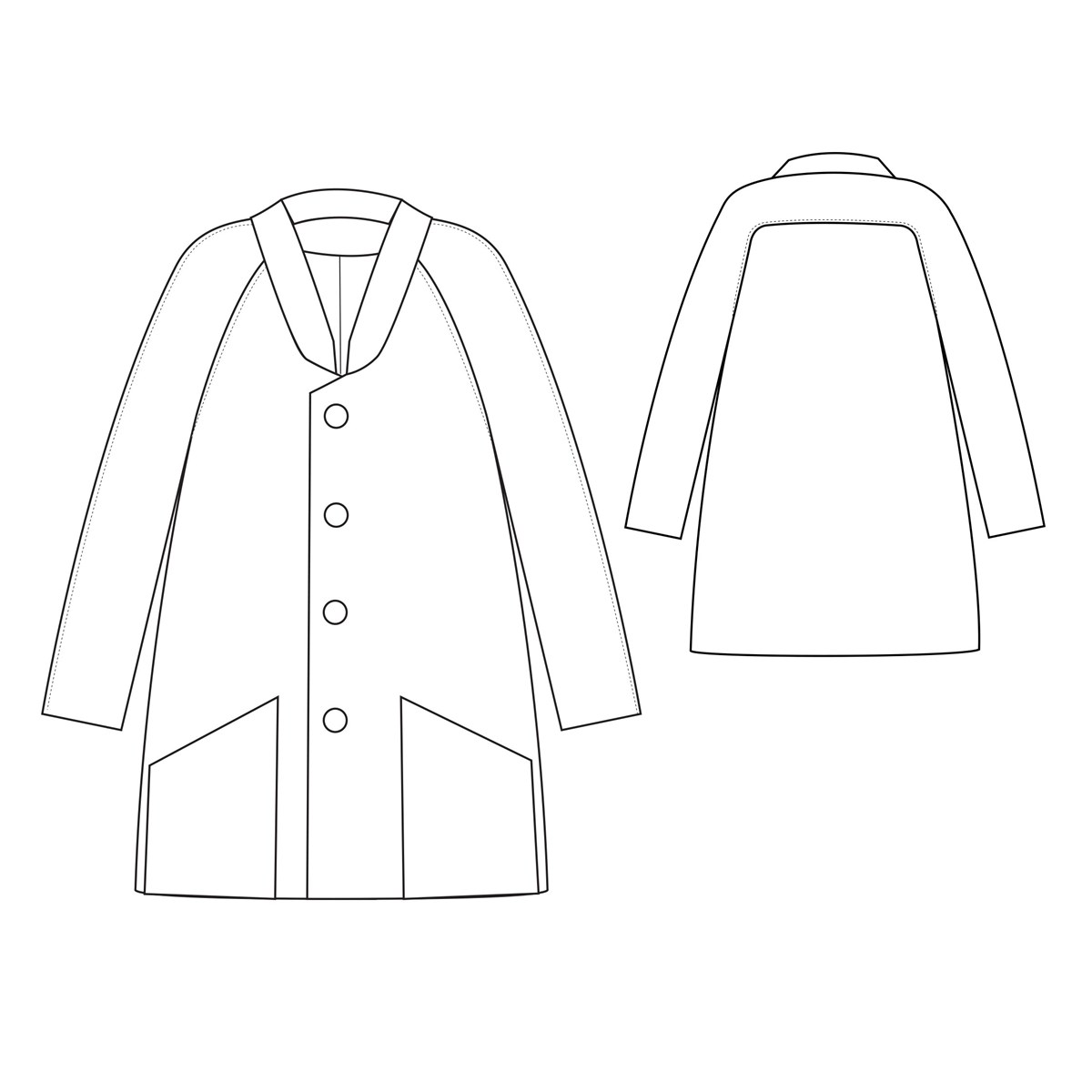 Patron République du Chiffon - Manteau Raymond - - EU 34-46
