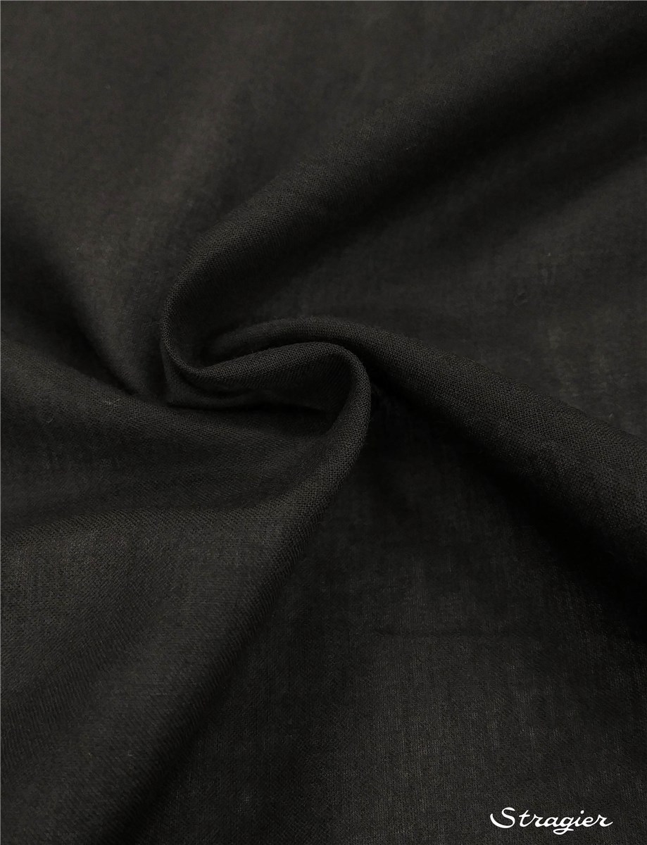 Batiste de Coton - uni - Noir