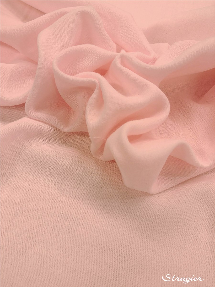 Double Gaze pur Coton - Uni - Rose Perle 