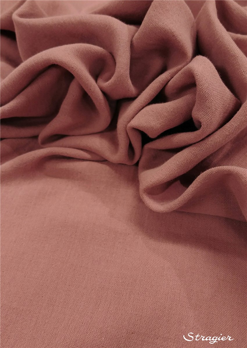 Double Gaze pur Coton - uni - Rose cuivré 