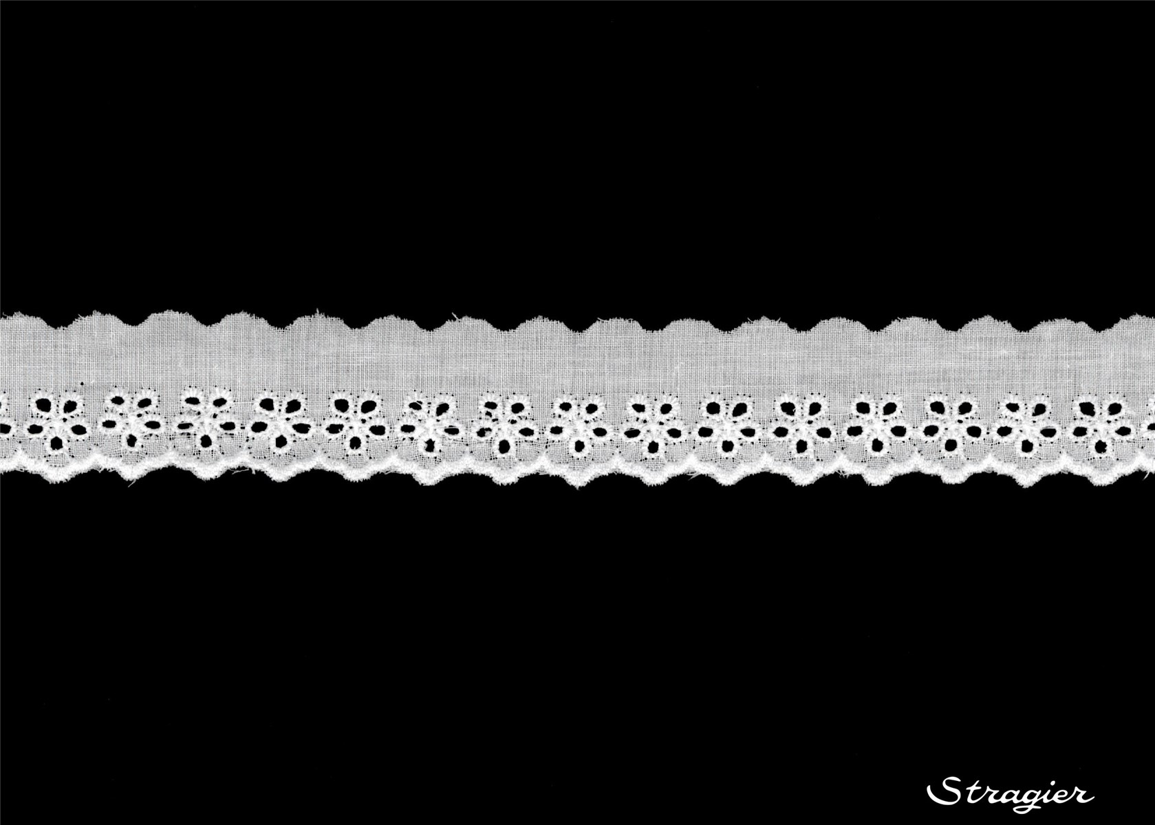 Cotton Eyelet Lace Trim - 012110 - Blanc - 30 mm-15 mm