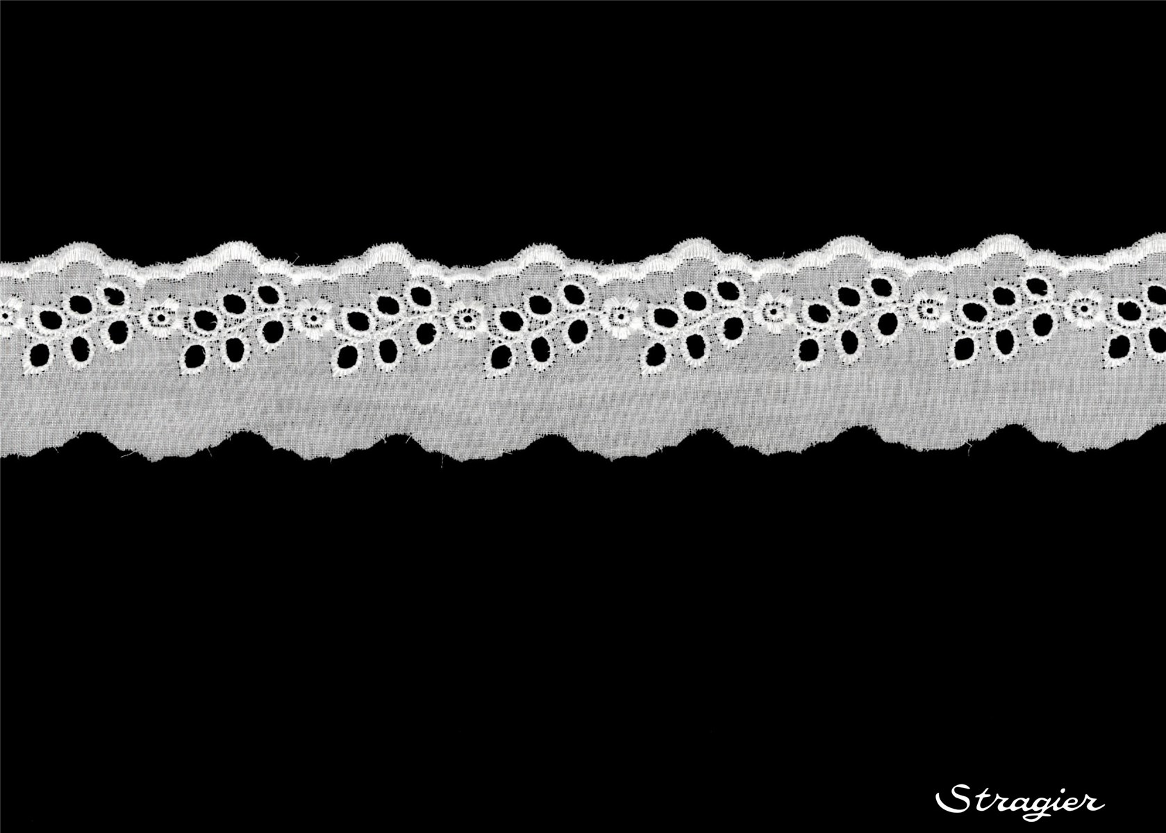 Broderie anglaise - Volant - 012112 - Blanc - 35 mm-25 mm