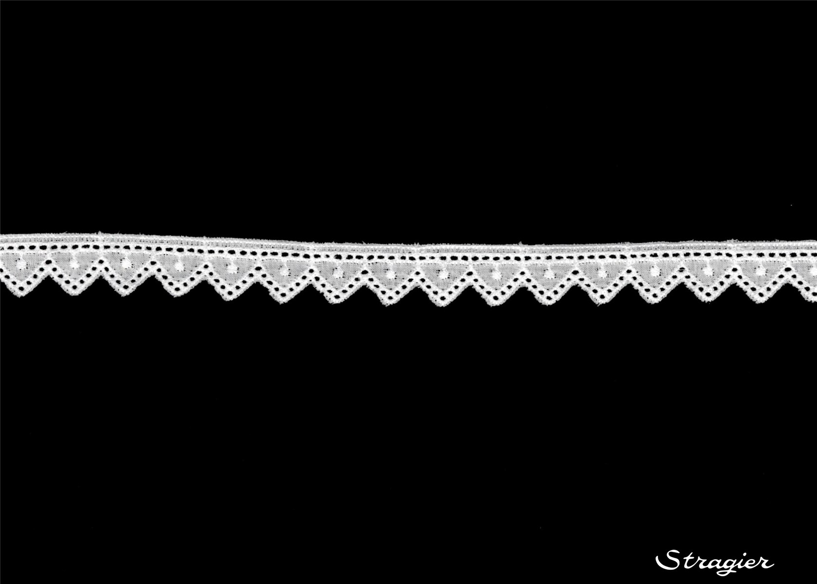 Cotton Eyelet Lace Trim - 012119 - Blanc - 15 mm-15 mm
