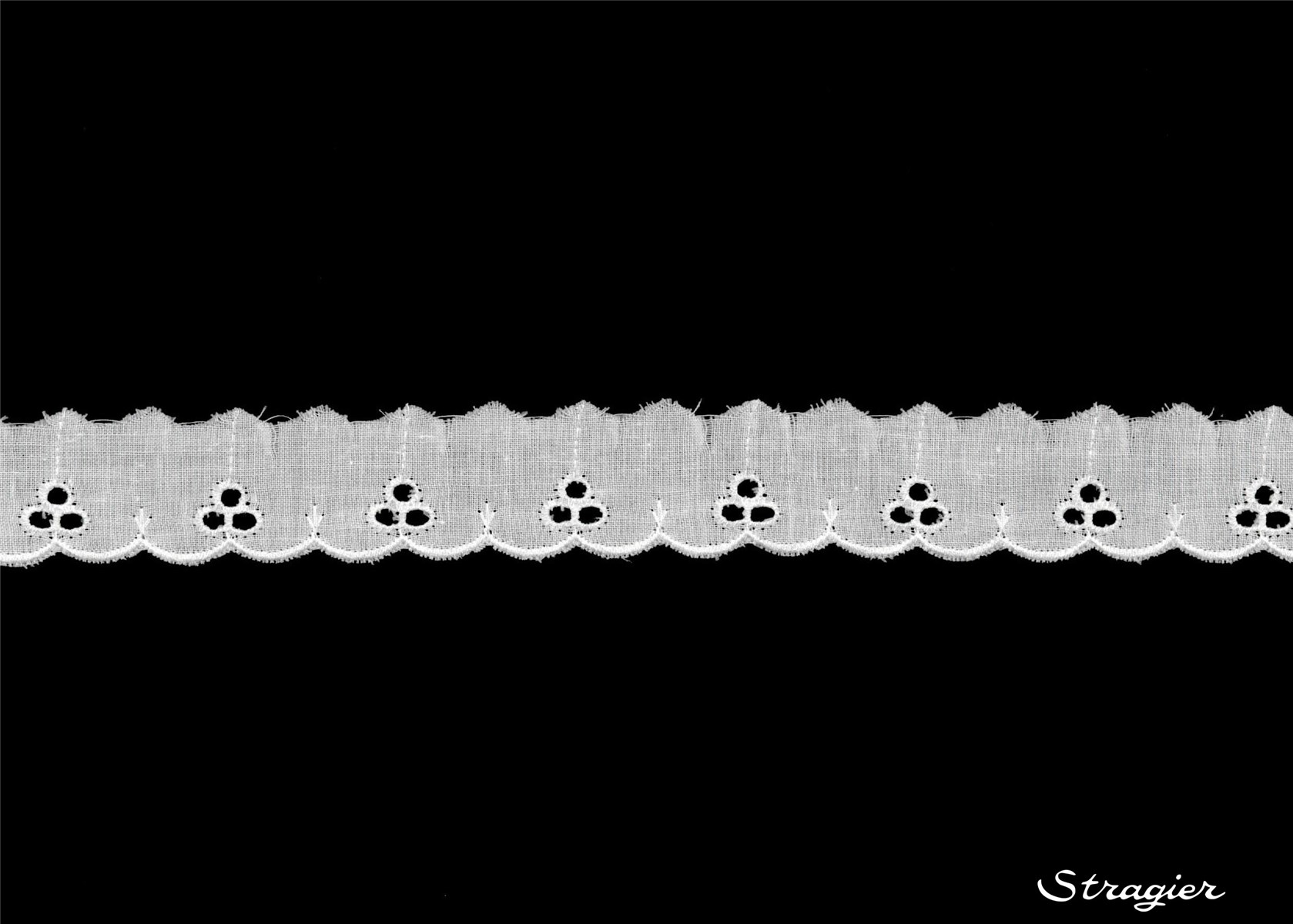 Cotton Eyelet Lace Trim - 012123 - Blanc - 25 mm-15 mm