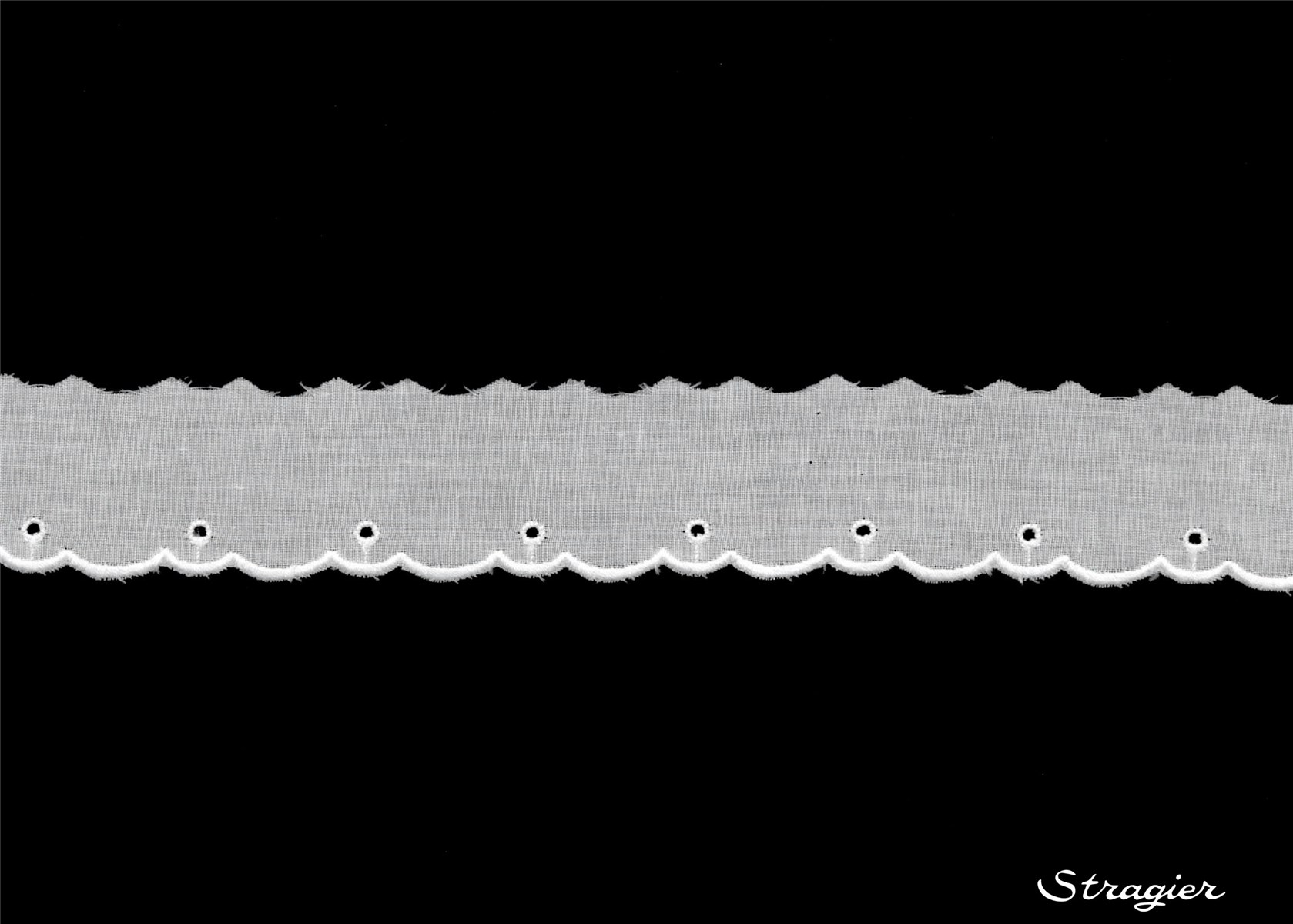 Broderie anglaise - Volant - 012126 - Blanc - 30 mm-10 mm