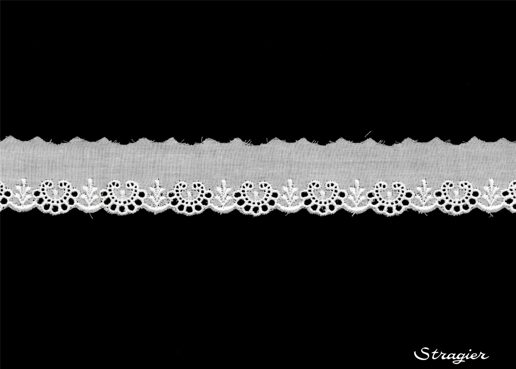 Broderie anglaise - Volant - 012130 - Blanc - 30 mm-15 mm