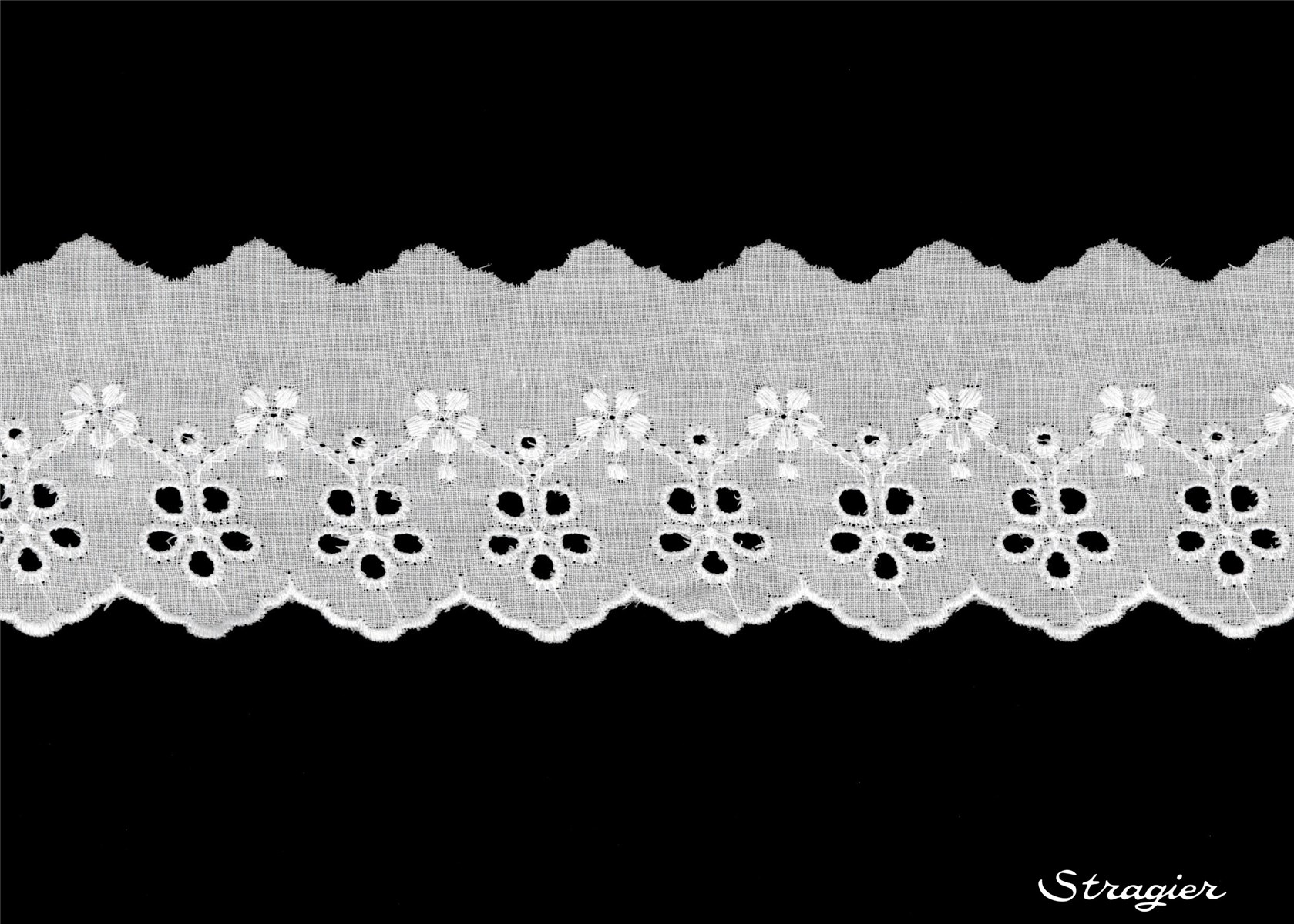 Cotton Eyelet Lace Trim - 012132 - Blanc - 60 mm-45 mm