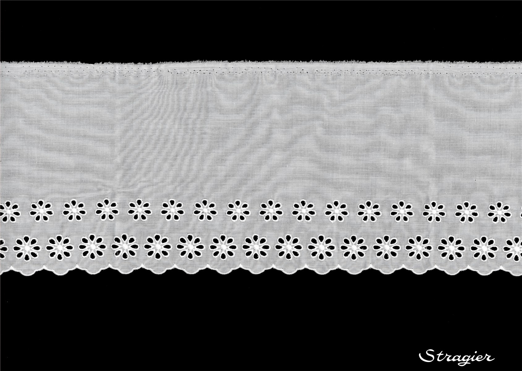 Broderie anglaise - Volant - Rosille - Blanc - 175 mm-65 mm