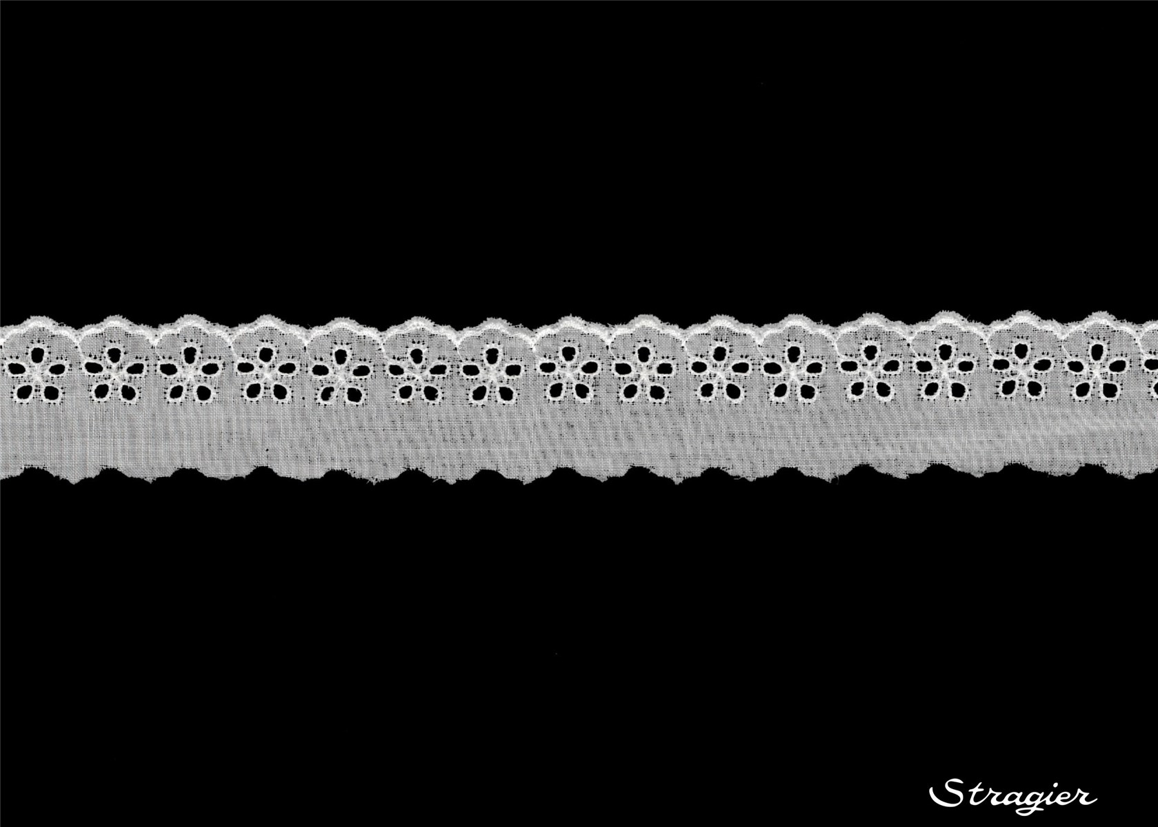 Cotton Eyelet Lace Trim - 012138 - Blanc - 25 mm-15 mm