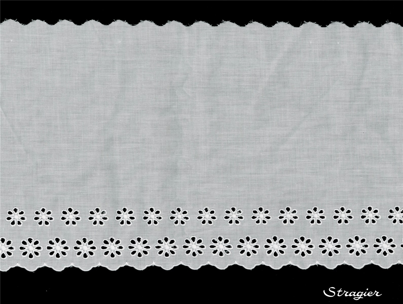Broderie anglaise - Volant - 012134 - Blanc - 230 mm-65 mm