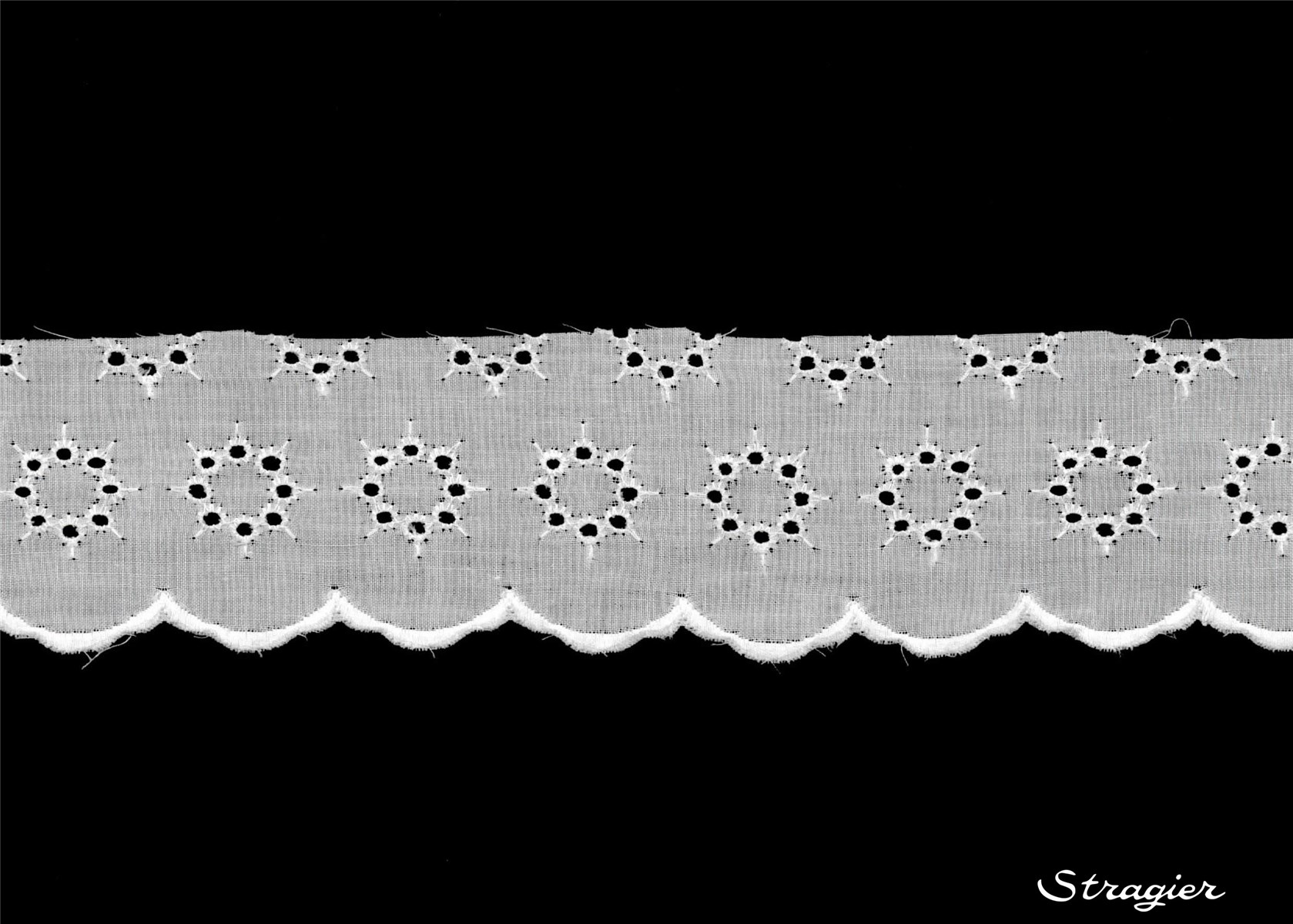 Broderie anglaise - Volant - 012135 - Blanc - 40 mm-35 mm