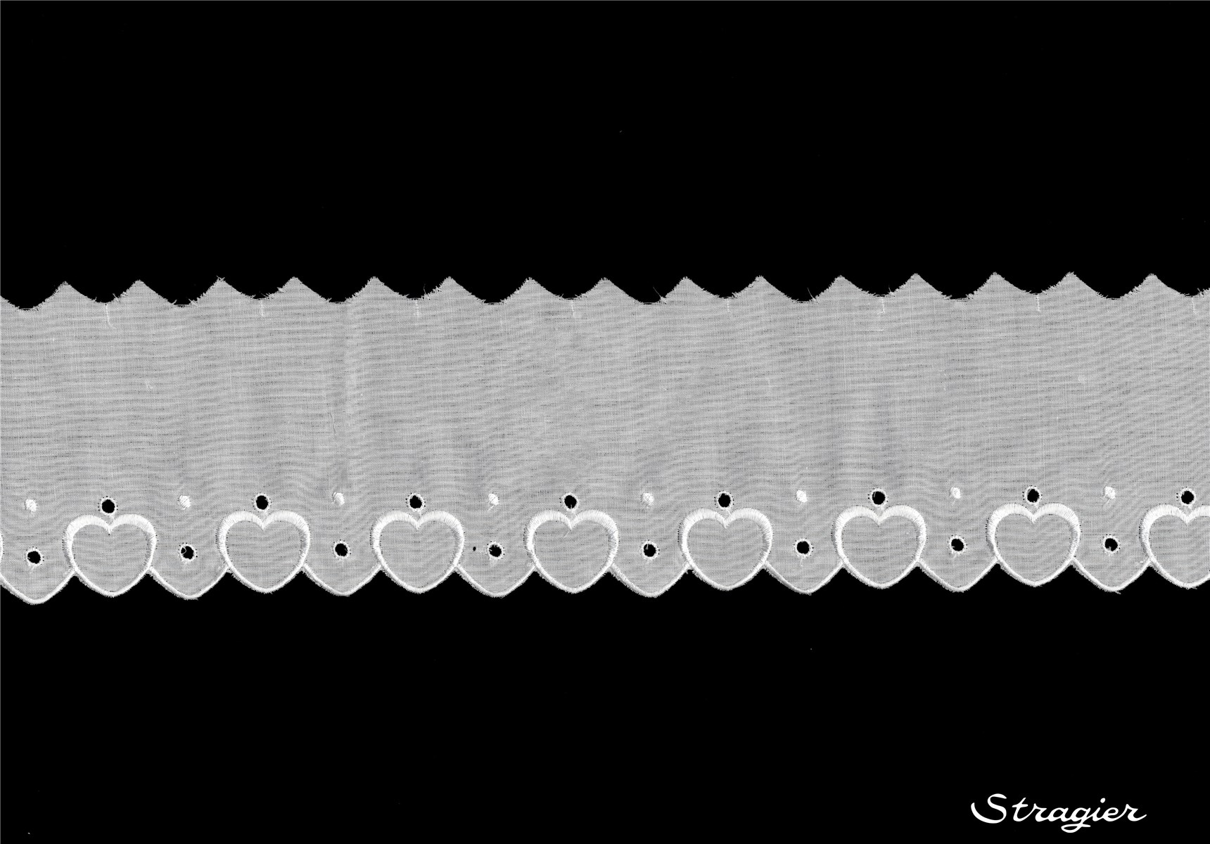 Cotton Eyelet Lace Trim - 012141 - Blanc - 100 mm-35 mm