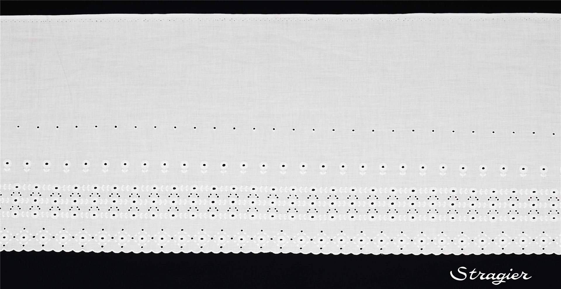 Broderie anglaise - Volant - Anabie - Blanc - 340 mm-170 mm