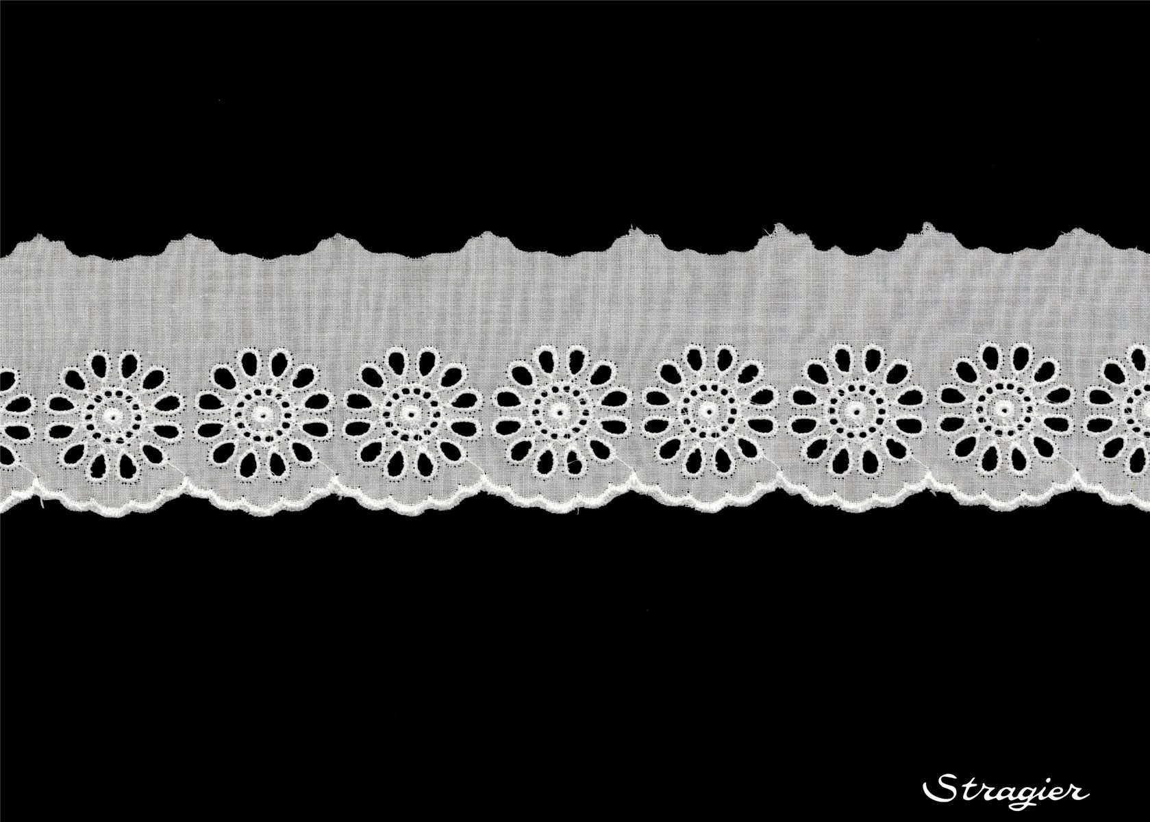 Broderie anglaise - Volant - 012145 - Blanc - 50 mm-30 mm