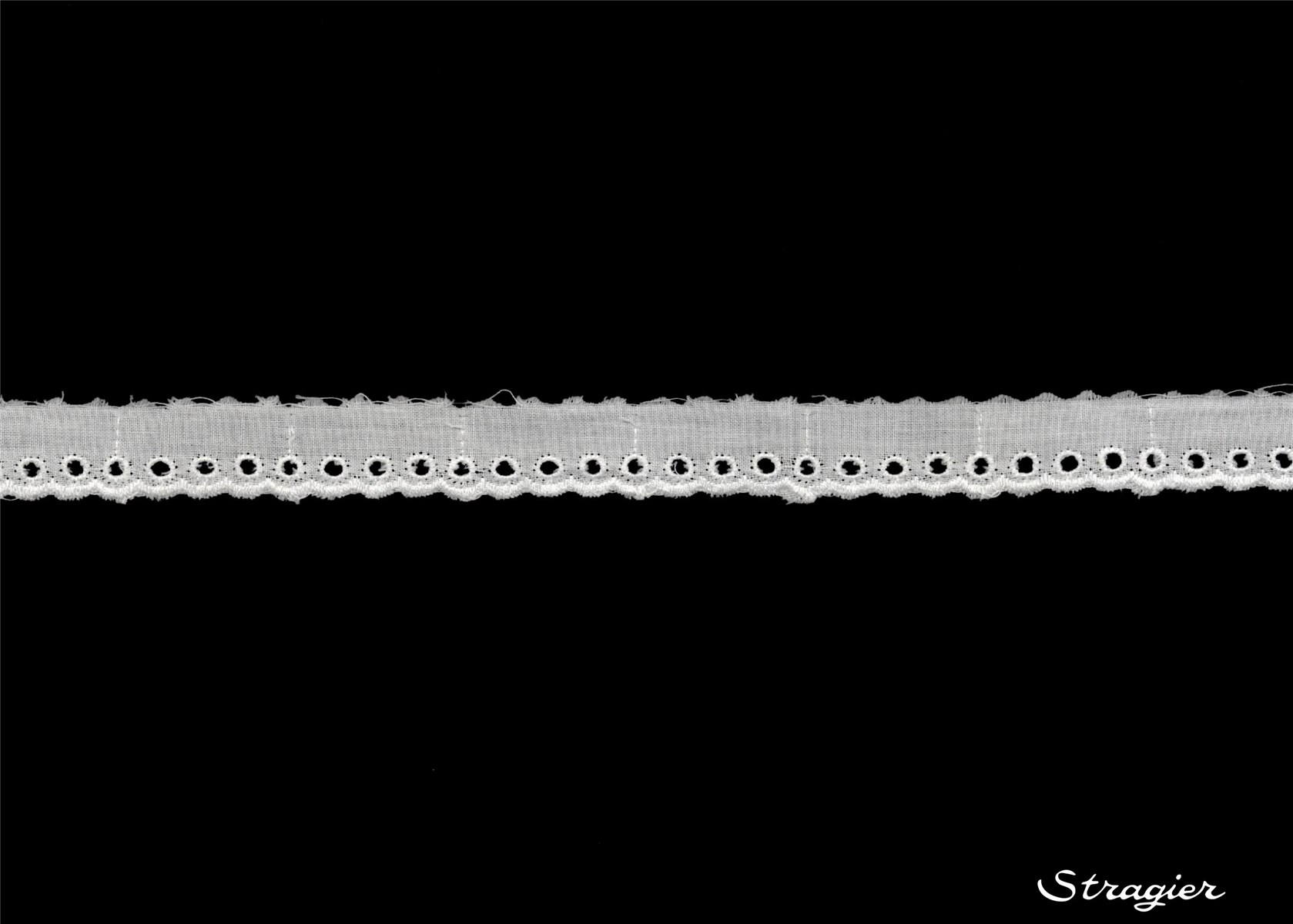 Cotton Eyelet Lace Trim - Ilya - Blanc - 15 mm-5 mm