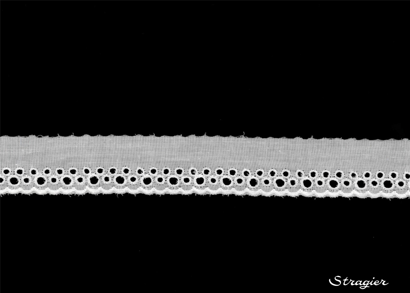 Cotton Eyelet Lace Trim - Minillie - Blanc - 30 mm-15 mm