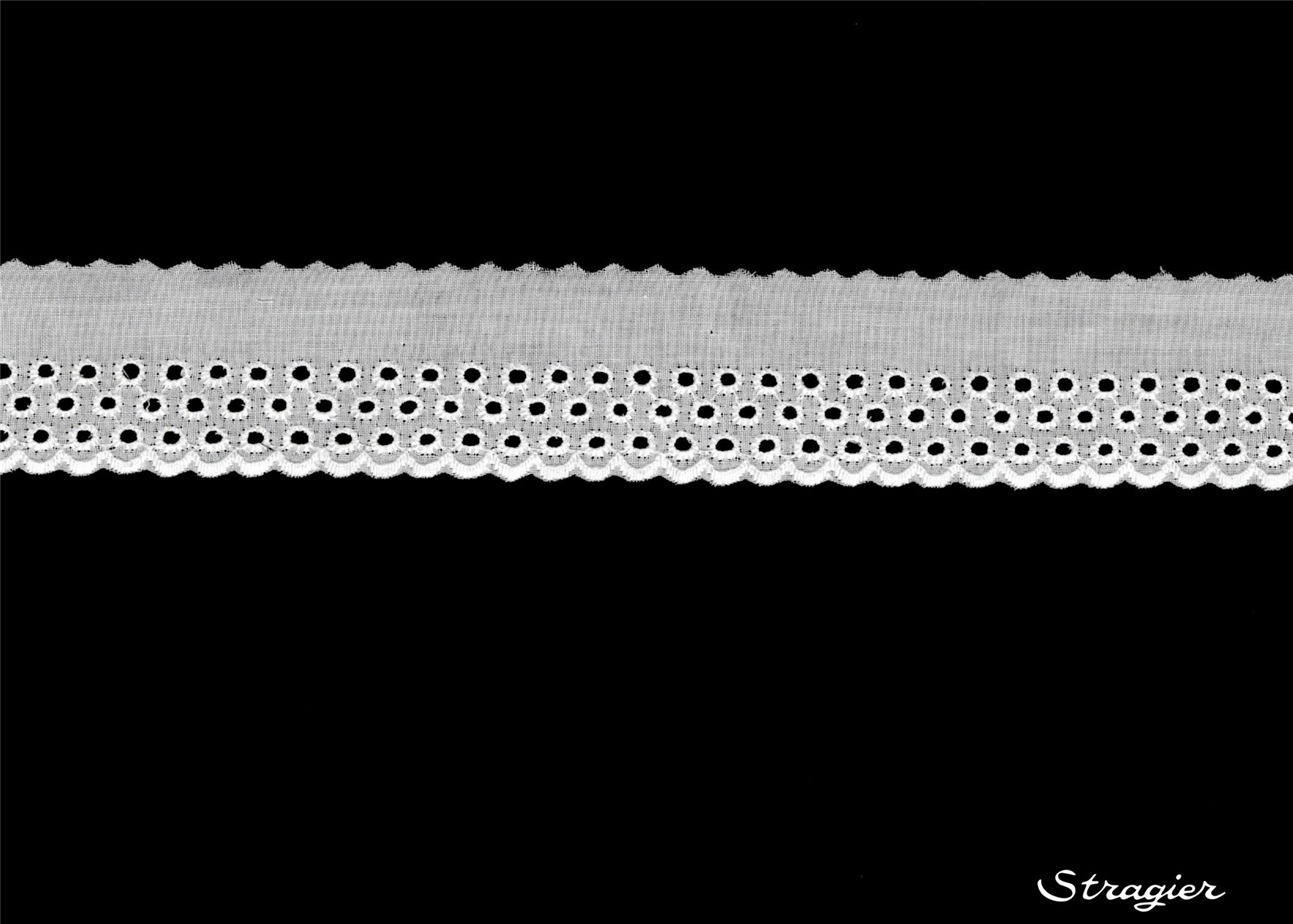 Cotton Eyelet Lace Trim - 012153 - Blanc - 35 mm-20 mm
