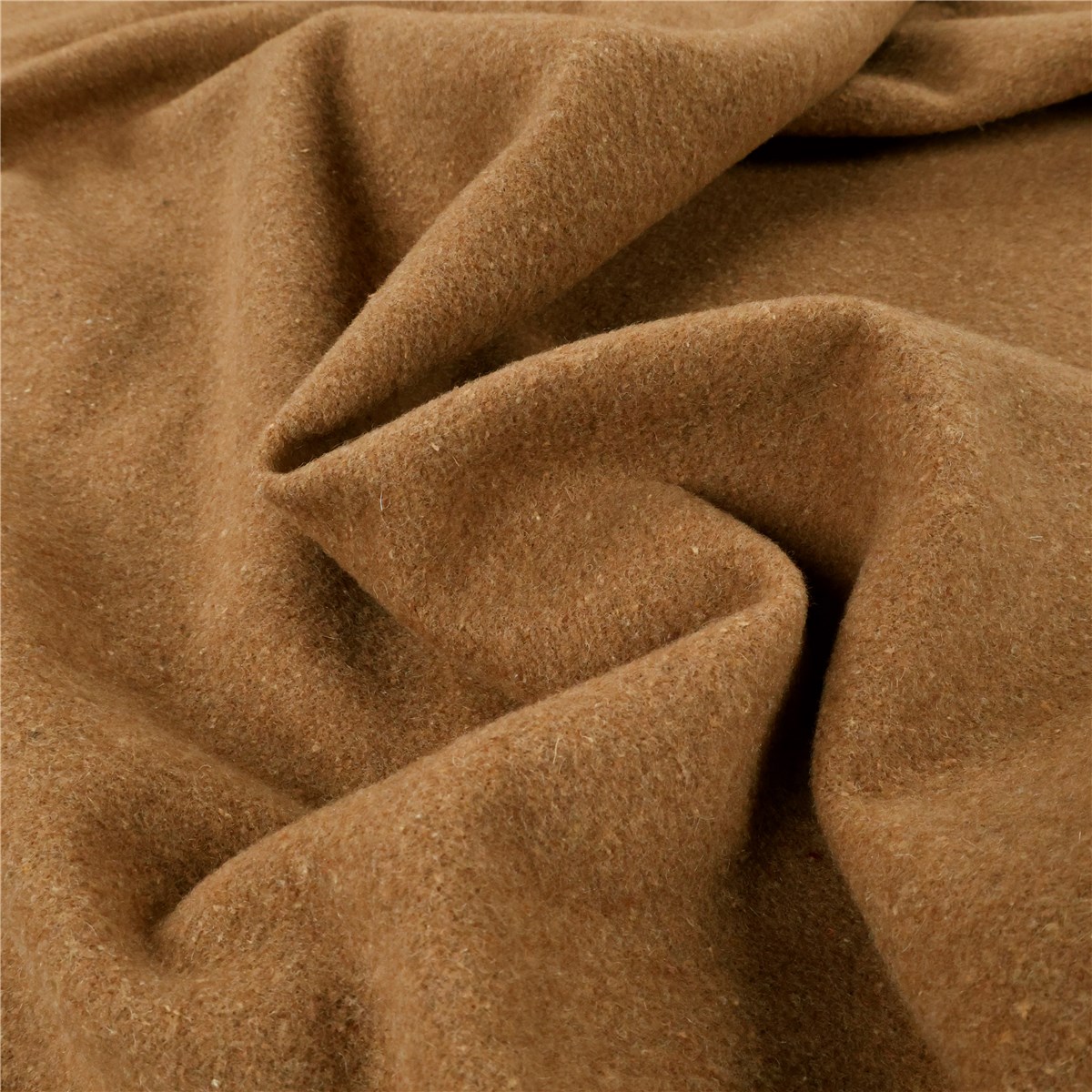 Velvet Wool - Coat - Plain - Camel