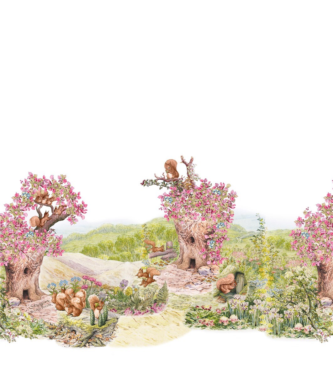 Pure Cotton Twill - Beatrix Potter - Nutkin Landscape - 1