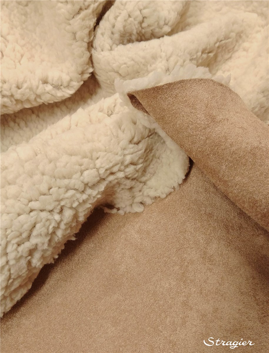 Suédine Teddy - uni - Camel