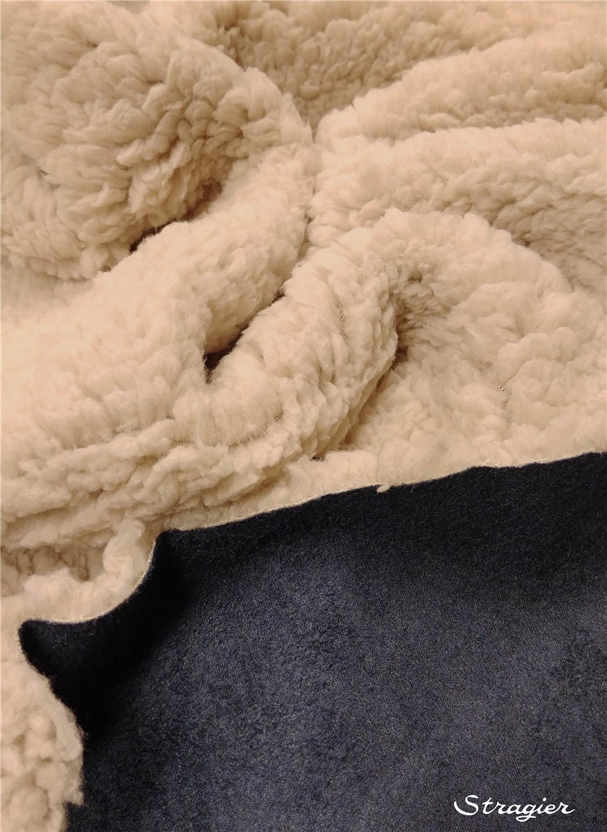 Suédine Teddy - uni - Denim