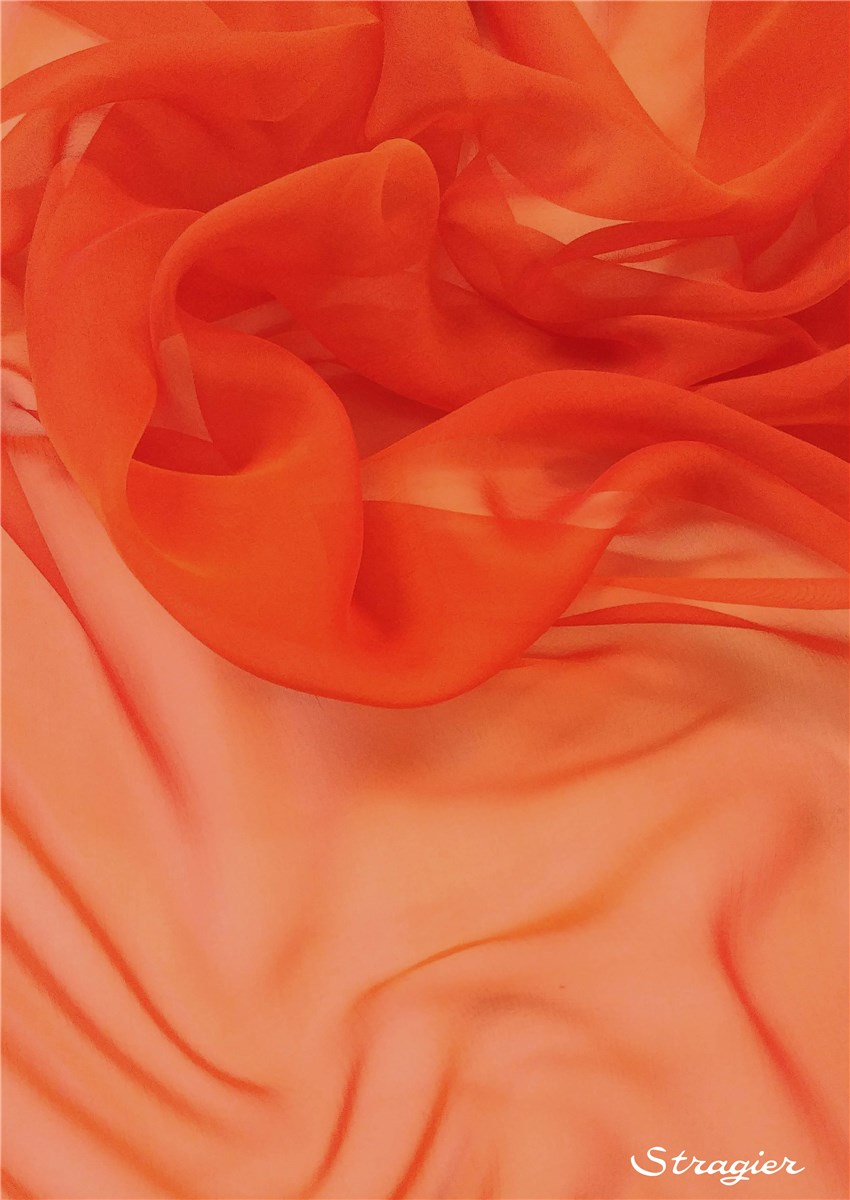 Silk Chiffon - changeant - Plain - Satsuma