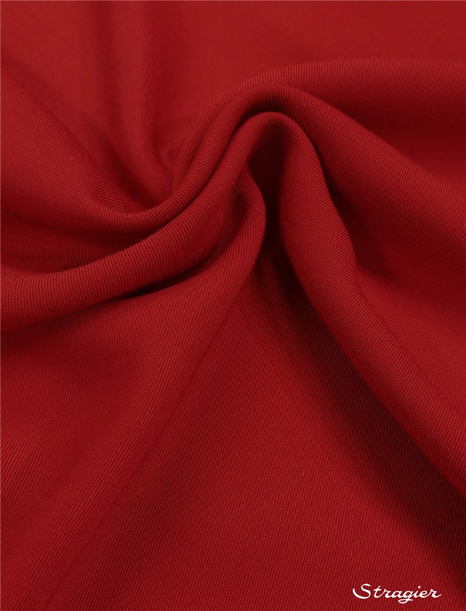 Twill Viscose - uni - Rouge Cerise 