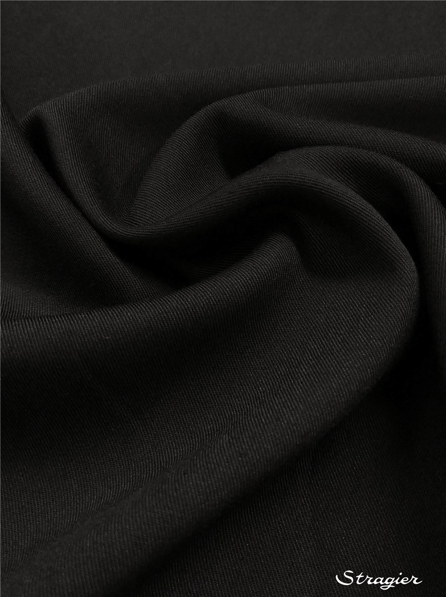 Twill Viscose - uni - Noir 