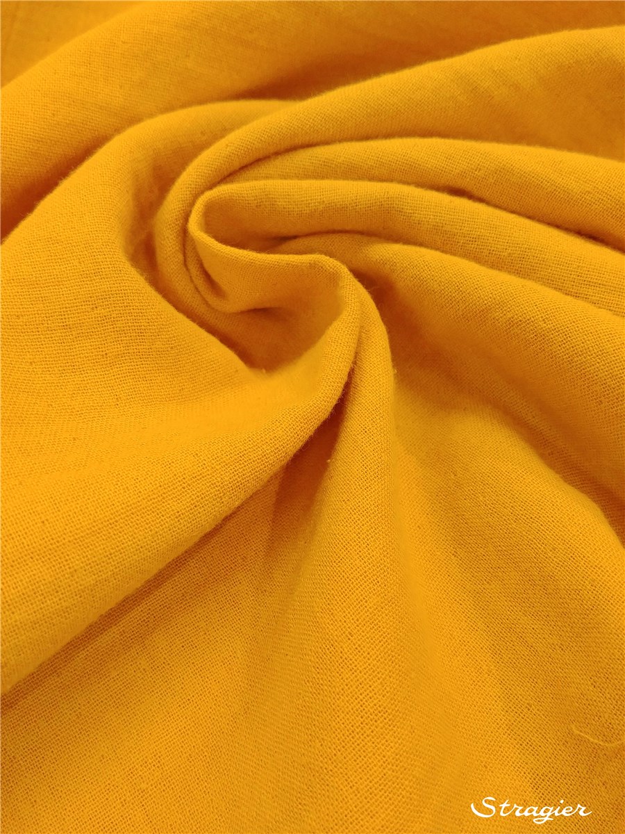 Double Gaze pur Coton - uni - Moutarde