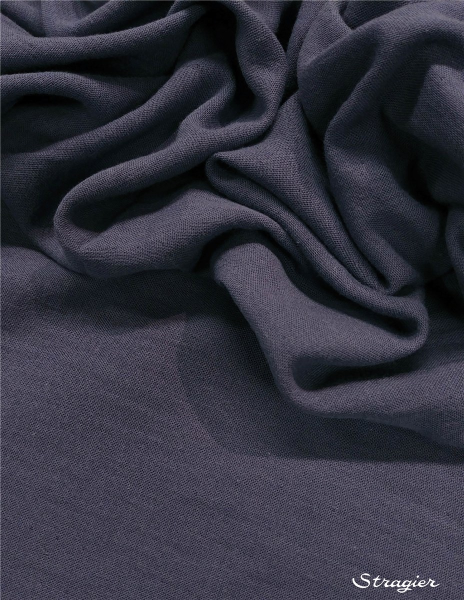 Double Gaze pur Coton - uni - Bleu Denim