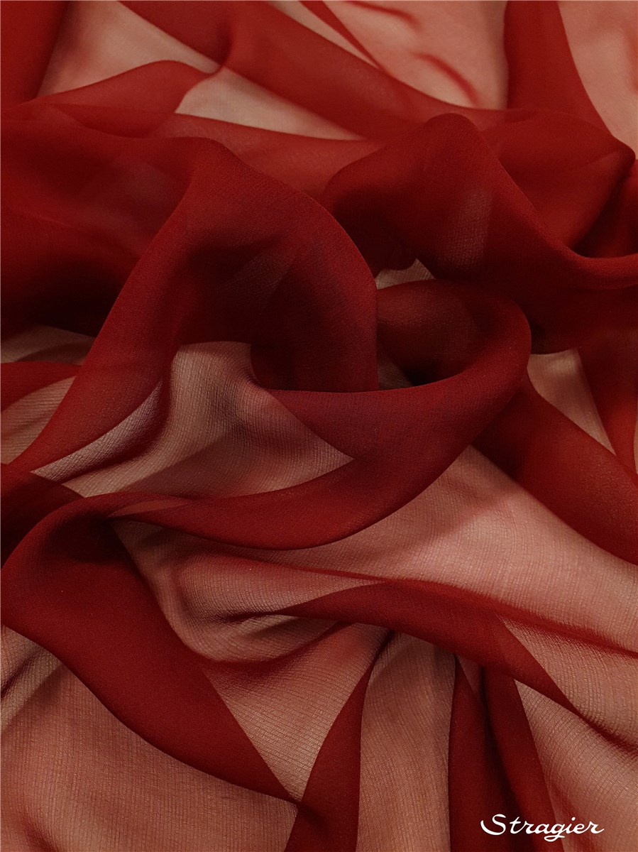 Silk Chiffon - Plain - Sangria