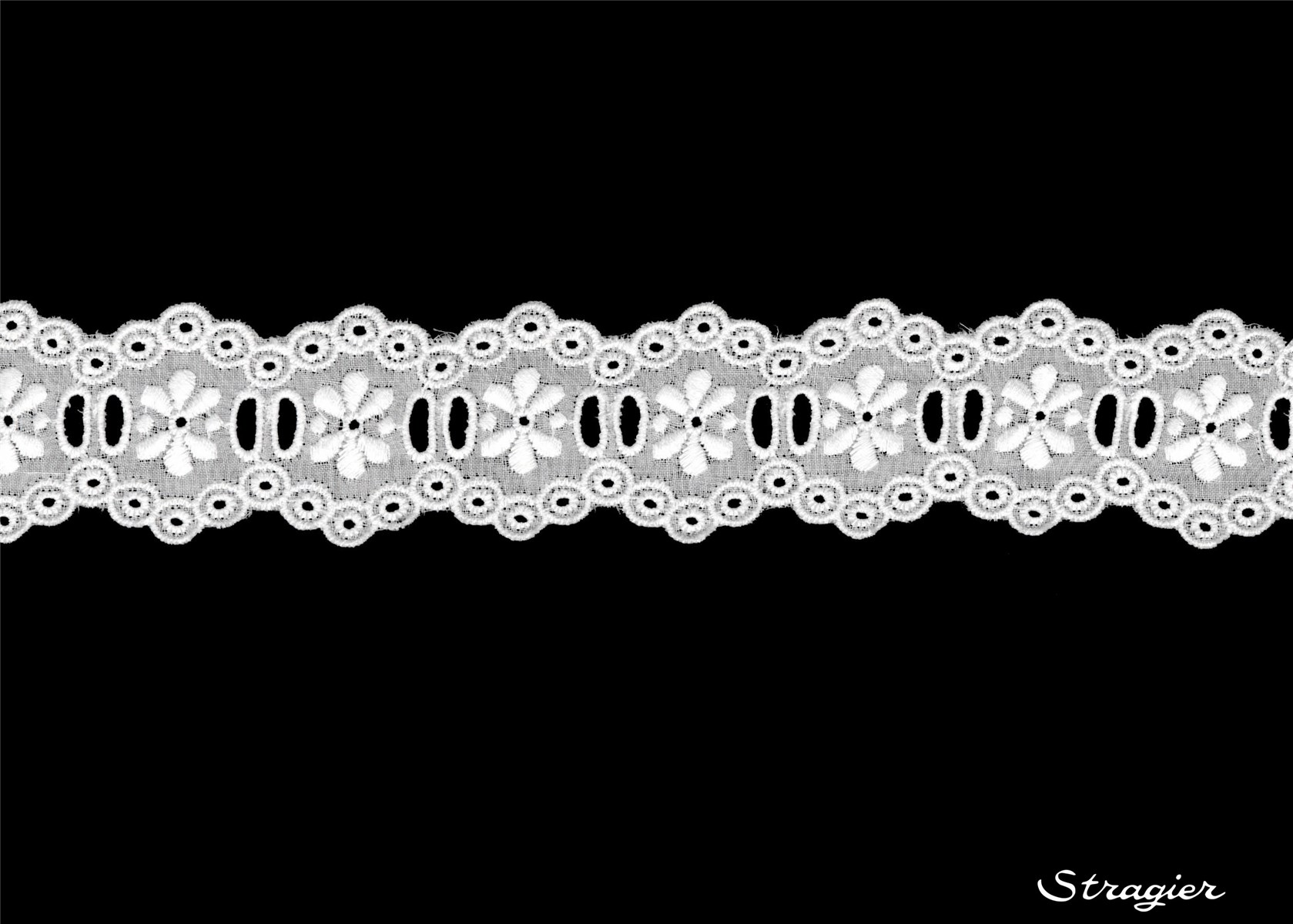 Broderie anglaise - Galon - 012155 - Blanc - 40 mm