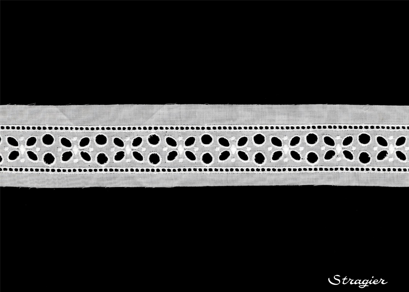 Cotton Eyelet Lace Trim - 012157 - Blanc - 45 mm-25 mm