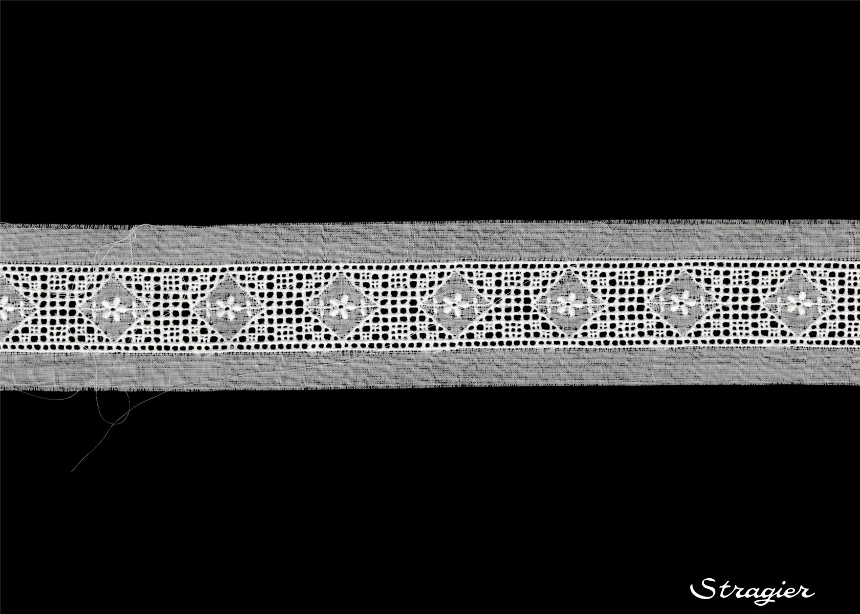 Cotton Eyelet Lace Trim - Losinie - Blanc - 40 mm-20 mm