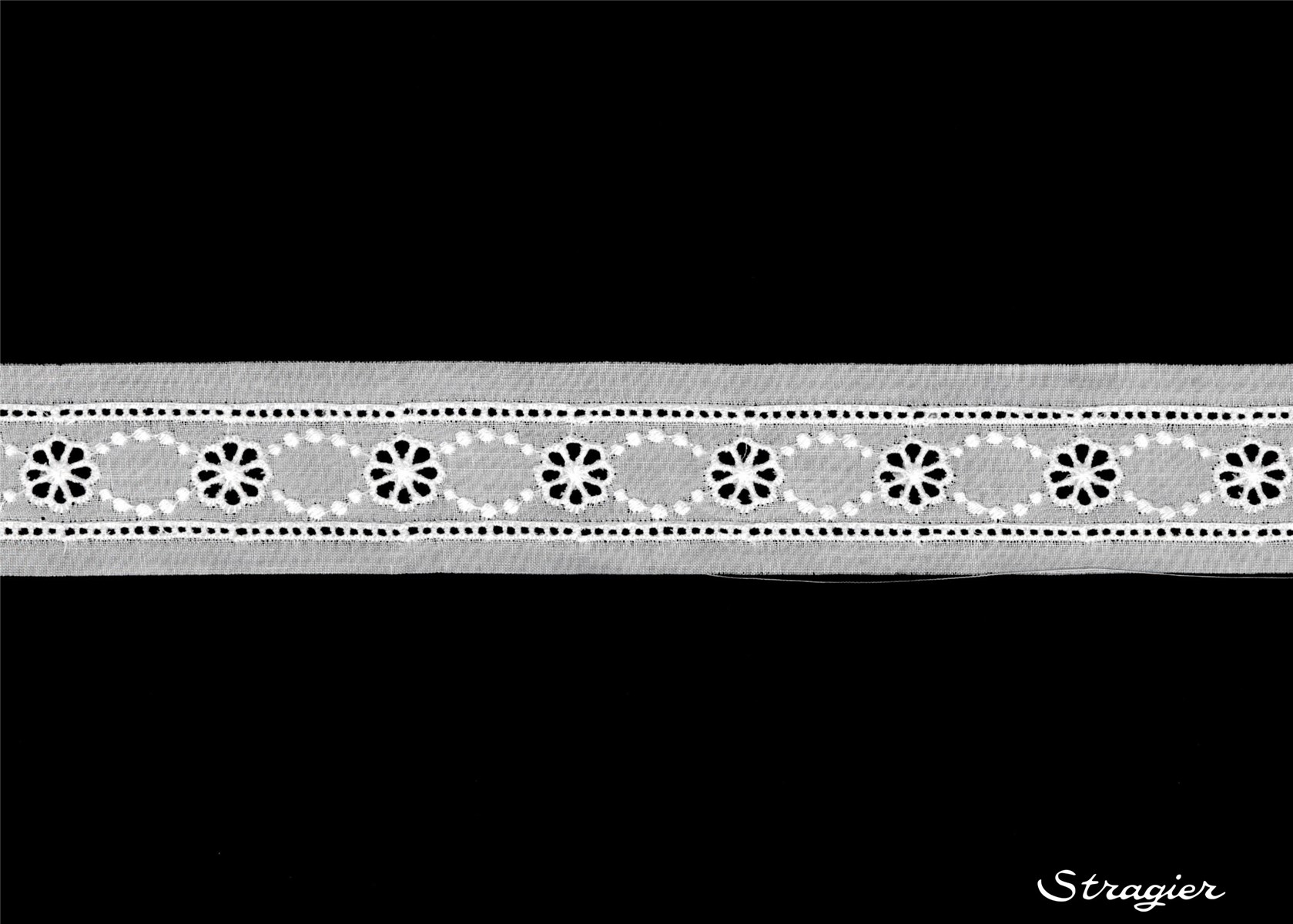 Broderie anglaise - Entre-deux - Ovidie - Blanc - 40 mm-25 mm