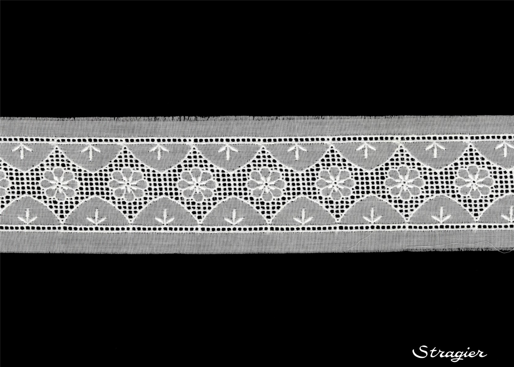 Cotton Eyelet Lace Trim - 012174 - Blanc - 55mm -40 mm