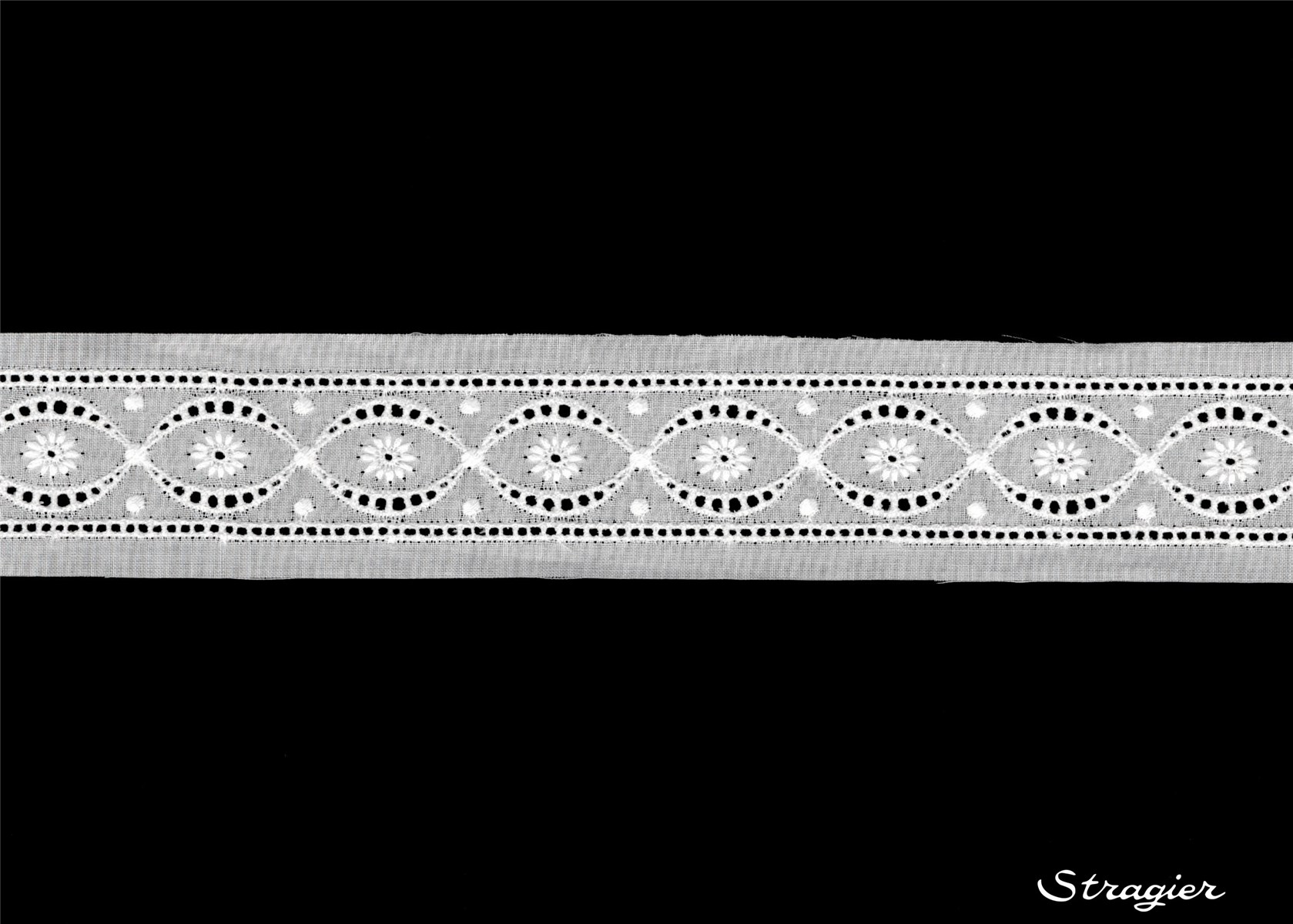 Broderie anglaise - Entre-deux - Tosine - Blanc - 40 mm-30 mm