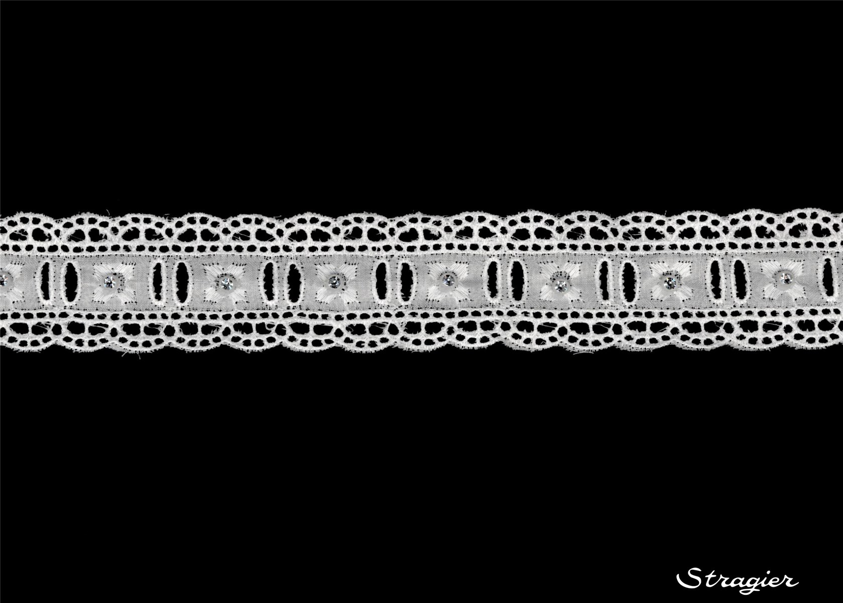 Cotton Eyelet Lace Trim - 012180 - Blanc - 35 mm