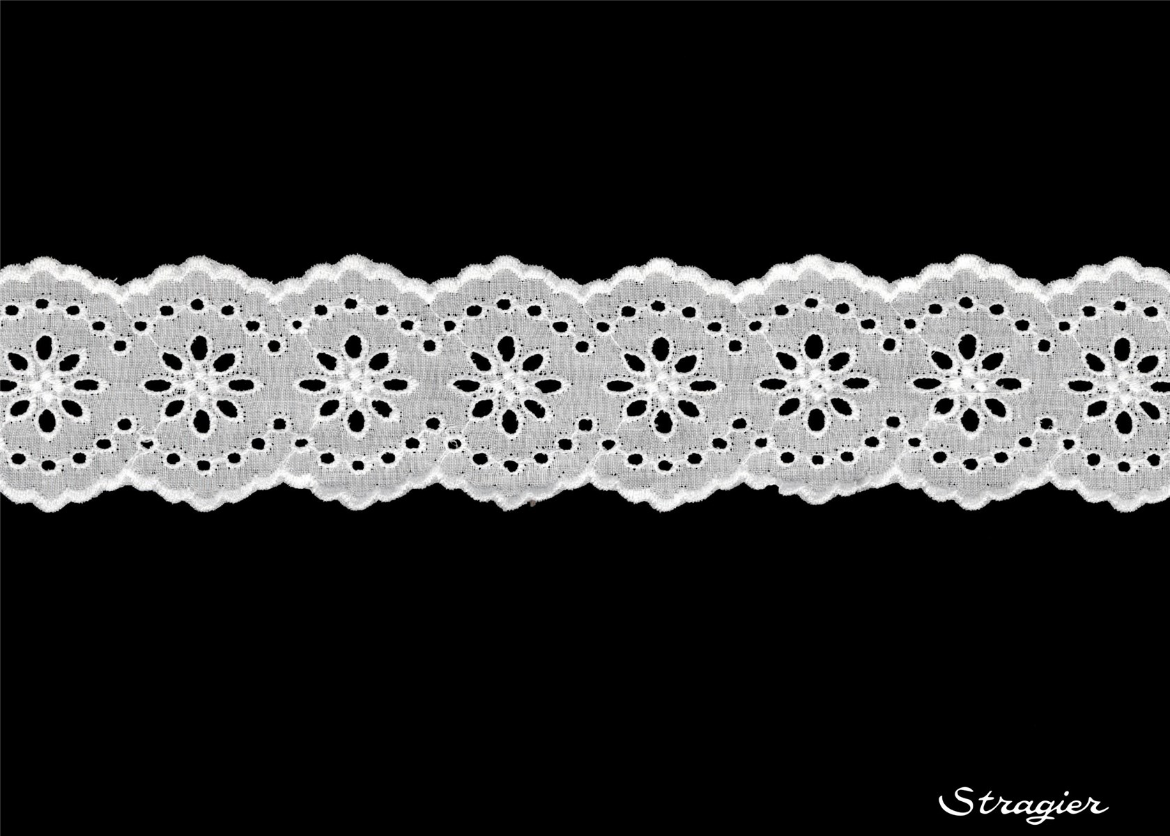 Cotton Eyelet Lace Trim - 012182 - Blanc - 45 mm