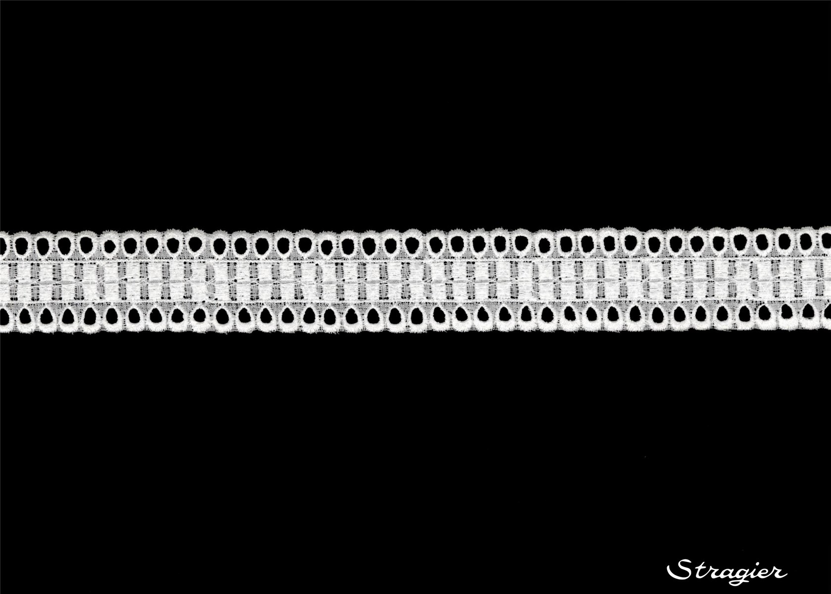 Cotton Eyelet Lace Trim - 012183 - Blanc - 25 mm