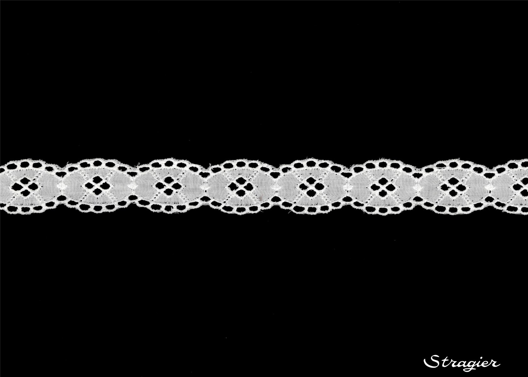 Cotton Eyelet Lace Trim - 012198 - Blanc - 25 mm